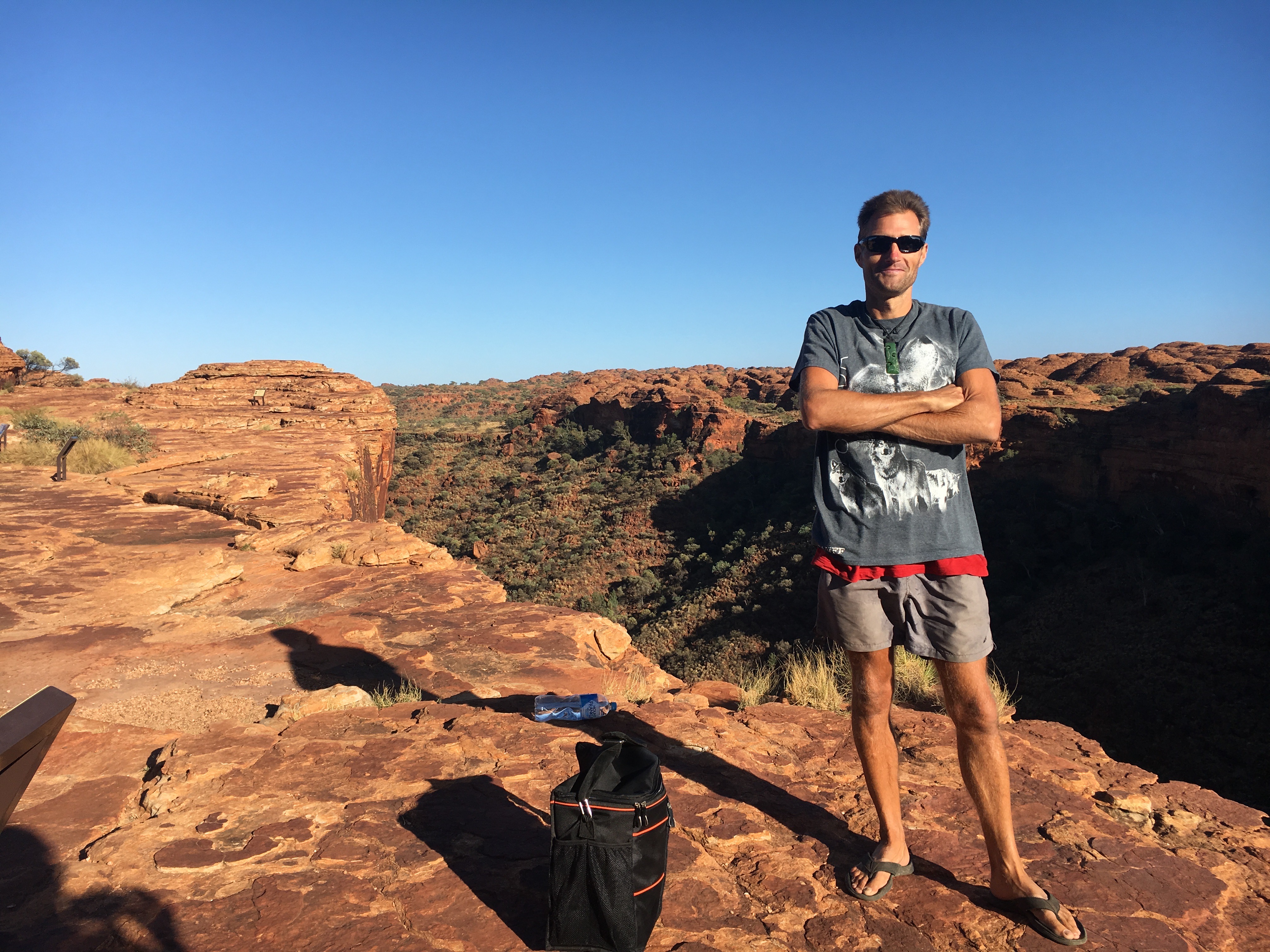 Michael standing on a rocky mountain range