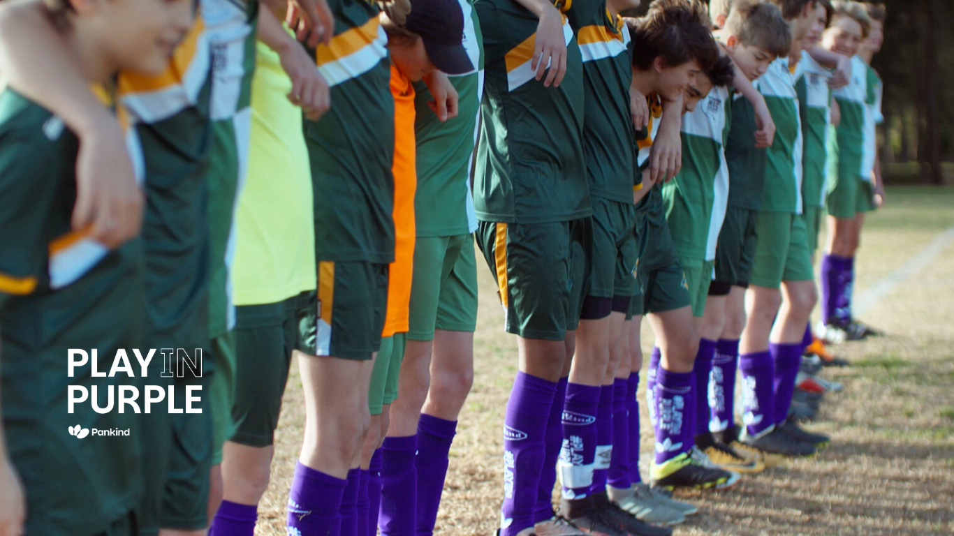 Purple socks play in purple